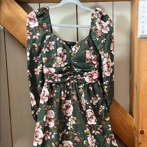 Floral Green Midi Dress